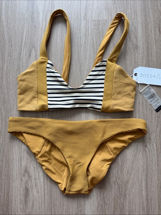 Boys + Arrows Other - Boys + Arrows Drives Too Fast Dixie Amber Colorblock Ribbed Bikini